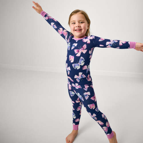 Royal Butterflies Two-Piece Pajama Set | Little Sleepies