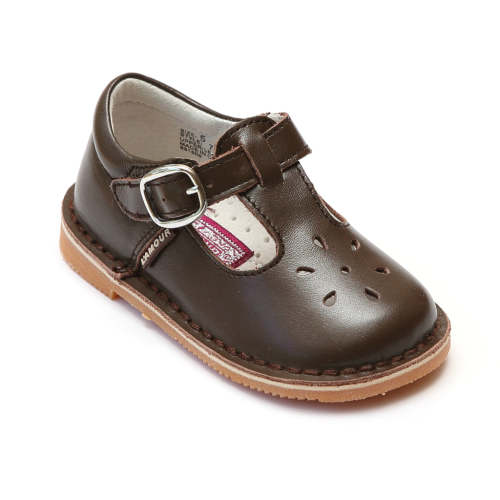 L'Amour Girls Classic 751 Brown Leather Mary Janes – Babychelle