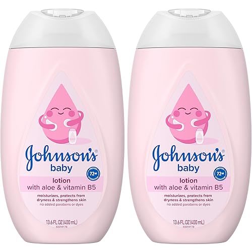 Johnson's Baby Moisturizing Mild Pink Baby Lotion with Coconut Oil, 13.6 Fl. Oz