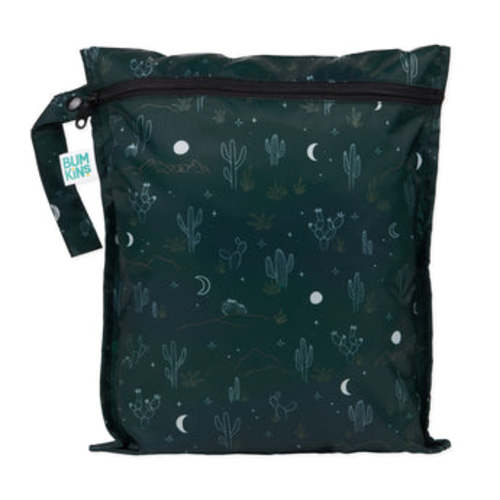 Bumkins Waterproof Storage Wet Bag for On-the-Go, Starry Cactus Print
