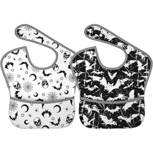 Bibs Cute Baby Stuff 2Packs for 6-24 Months Waterproof Washable Fabric