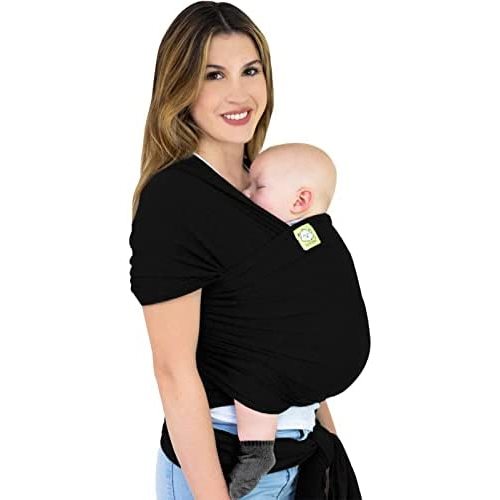 KeaBabies Baby Wrap Carrier - All in 1 Original Breathable Baby Sling, Lightweight,Hands Free Baby Carrier Sling, Baby Carrier Wrap, Baby Carriers for Newborn,Infant, Baby Wraps Carrier (Trendy Black)