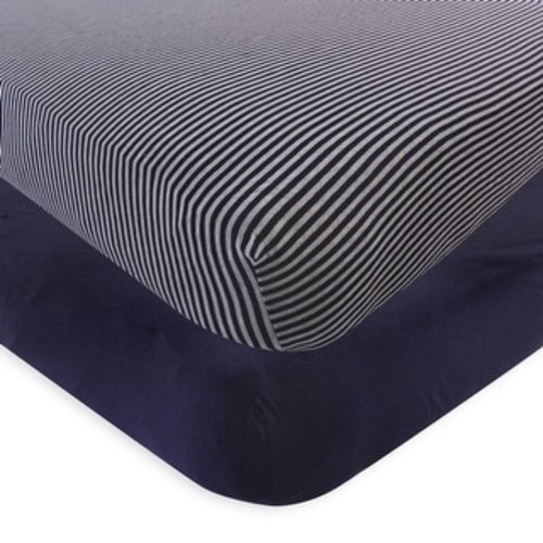 Touched by Nature Baby Organic Cotton Crib Sheet, Navy Heather Gray, One Size - Navy Heather Gray - One Size