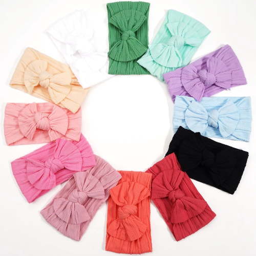 Shgiloo 12Pack Baby Nylon Headbands With Bow Elastics Handmade Hair Accessories for Baby Girls Newborn Kids