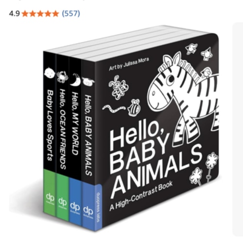 High Contrast Baby Book Set: 4 Board Books for Newborns