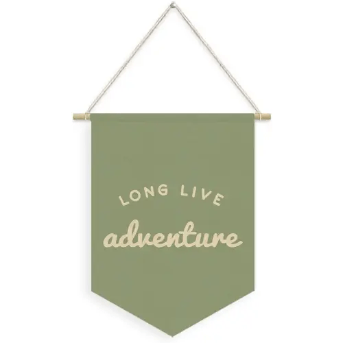 Sage Green Playroom Decor,Boy Nursery Decor,Long Live Adventure Linen Pennant Banner,Camper Decor Wall Hanging for Toddler Decorations,Boy Room,Nursery,Playroom