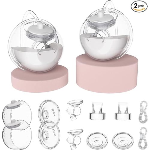 19mm CaraCups Wearable Milk Collection, Hands-Free Collection Cups Compatible with Spectra S1/S2/9 Plus/SG, Fit for Medela/Lansinoh/Zomee, 99.9% Separable Electric Breast Pumps, 2PC
