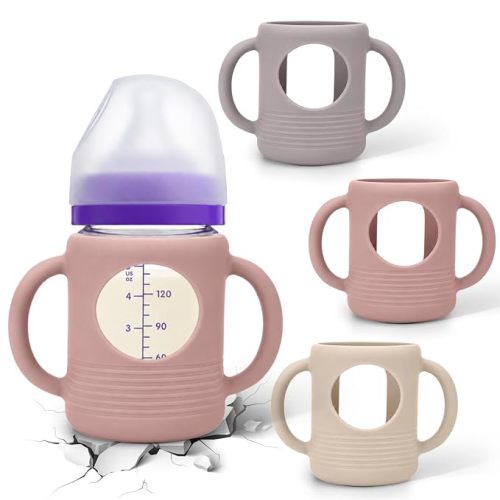 BUSOHA Silicone Sleeves for Lansinoh 5 OZ Glass Bottles