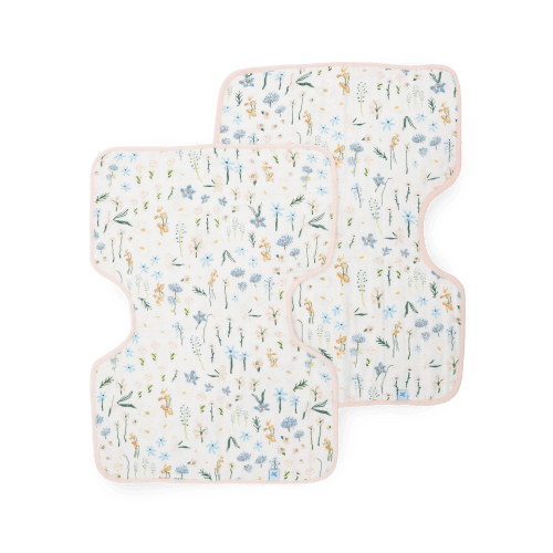 Cotton Muslin Burp Cloth 2 Pack - Pastel Petals