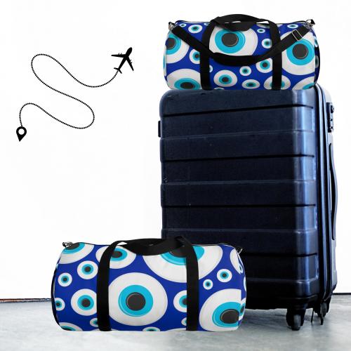Evil Eye Duffel Bag. Blue Protective Symbol. Available in 2 Sizes. Oxford Canvas Bag. Gift for Travel or Everyday Use. Trendy Gym Bag.