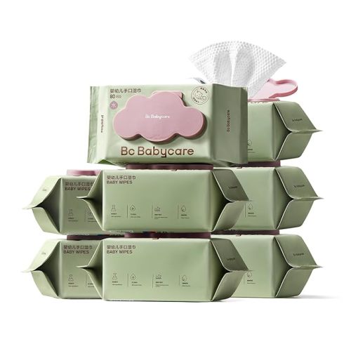 Bc Babycare Cloud Moist Baby Travel Wipes, 6 Pack, On The Go Pocket Size, Ultra Thick, 99% Water, Unscented, Hypoallergenic for Sensitive Skin, Biodegradable