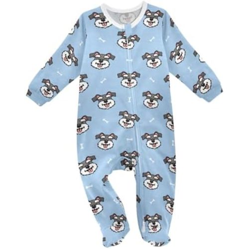 vvfelixl Green Scarf Reindeer Baby Sleepers for Girl Boys Newborn Baby Play One-Piece Footies for 0-3 Months