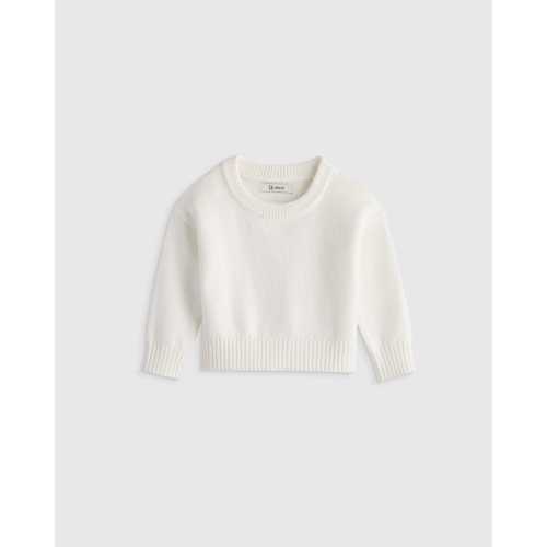 100% Organic Cotton Crewneck Sweater in Ivory