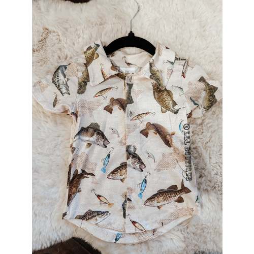 Kids Fishing Button Up Shirt