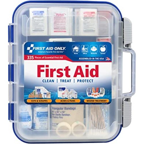 First Aid Only 91247 OSHA-Compliant First Aid Kit, All-Purpose 100-Person Emergency First Aid Kit for Business, Worksite, Home, and Car, 335 Pieces
