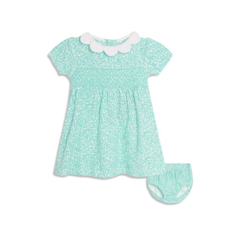 Ditsy Floral Scallop Collar Dress & Bloomers Set