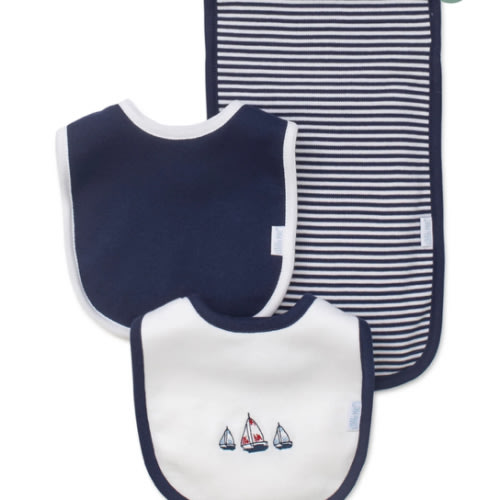 Sailboats Bib & Burp Set