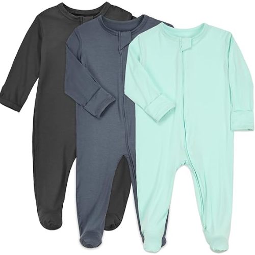 Aablexema 3pcs Baby Footed Pajamas Rayon of Bamboo