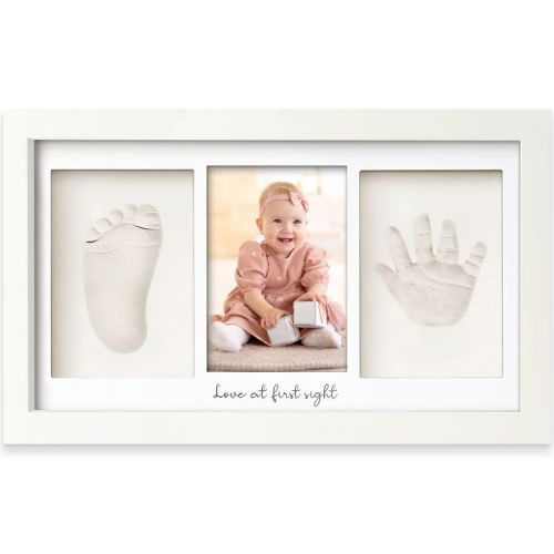 KeaBabies Baby Hand and Foot Print Kit, Duo Baby Picture Frame for Newborn, Baby Keepsake Frames (Alpine White)