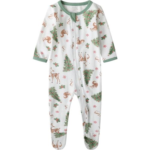 O2 BABY Baby Boys Girls Organic Cotton Zip-Front Sleeper Pajamas, Footed Sleep 'n Play