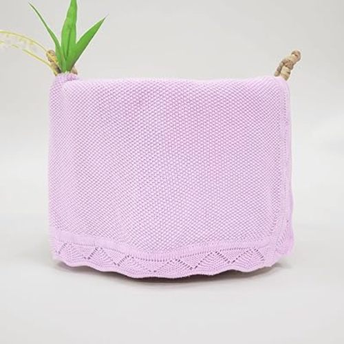 Heirloom Lace Blanket for Baby - 100% Luxury Soft Cotton Knit Warm Cozy Cuddle Stroller Crib Blanket for Newborns, Infants, & Toddlers (Lilac)