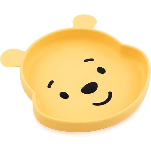 Bumkins Disney Toddler and Baby Suction Plate, Silicone Grip Dish, Baby Led Weaning, Kids Feeding Supplies, Non Skid Sticky Bottom, Platinum Silicone, for Children Ages 6 Months Up, Toy Story Alien
