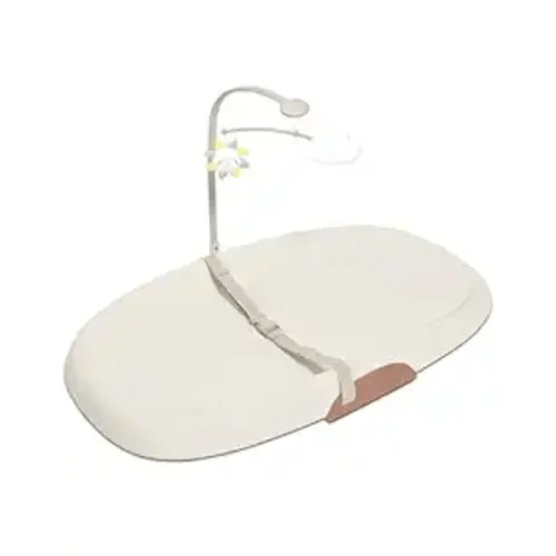 Skip Hop Baby Changing Pad Nursery Style Wipe-Clean Contoured with Cushioned Foam, Non-Skid Base, Built-in Safety Belt & Tuck-Away Toy Bar Fits Standard Changing Tables, Oat