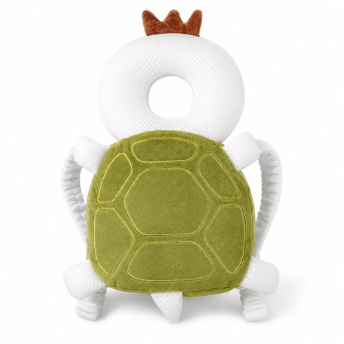 Gofinoday Baby Head Cushion Backpack, Adjustable Plush Toddler Walking Cushion, Soft Cartoon Turtle Design