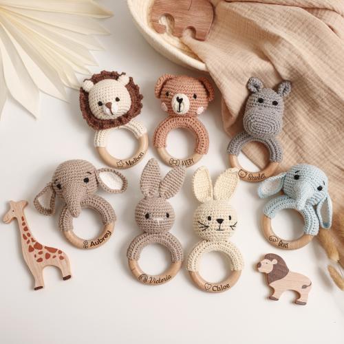 Custom Name Baby Rattle, Personalized Wooden Rattle, Engraved Infant Gift, Baby Shower Present, Handmade Newborn Keepsake Toy