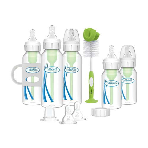 Dr. Brown's Natural Flow Anti-Colic Options+ Narrow Bottle to Sippy Gift Set with Soft Silicone Sippy Spout, Removable Silicone Handles, Travel Cap and Bottle Brush - Walmart.ca
