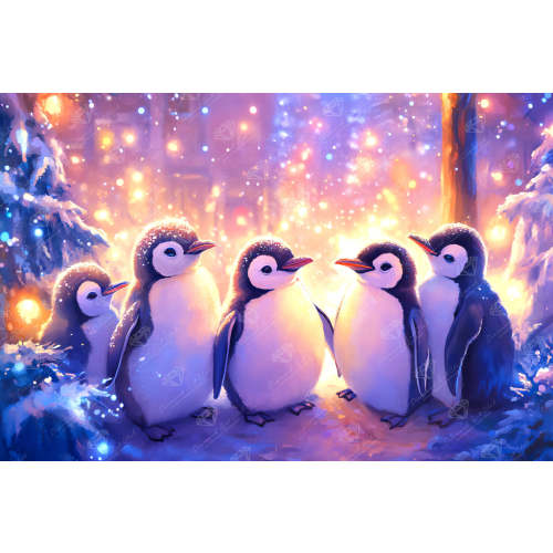 Whimsical Winter Friends — 30" x 20" (76cm x 50.6cm) / Round with 74 Colors including 1 AB and 1 Special Diamond and 3 Fairy Dust Diamonds / 50,784