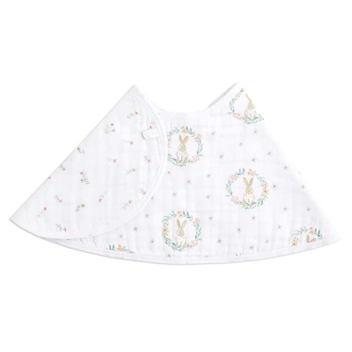 aden + anais Essentials Burpy Bib, 100% Cotton Muslin, Soft Absorbent 4 Layers, Multi-Use Burp Cloth and Bib, 22.5" X 11", Single, Blushing Bunnies