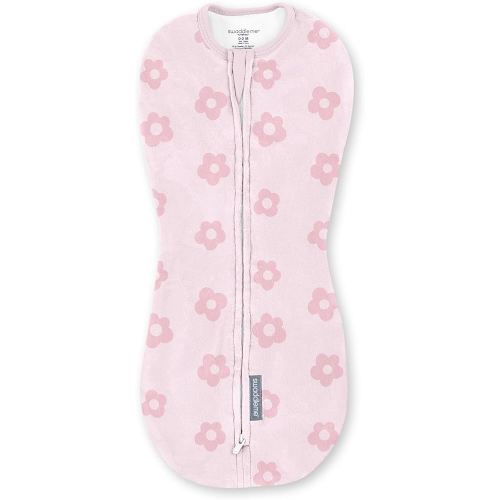 SwaddleMe by Ingenuity Compression Baby Swaddle Pod, Two-Way Zipper for Easy Diaper Changes, Improves Sleep & Calms Startle Reflex, 0-2 Months, 1.0 TOG, 1-Pack - Flower Confetti