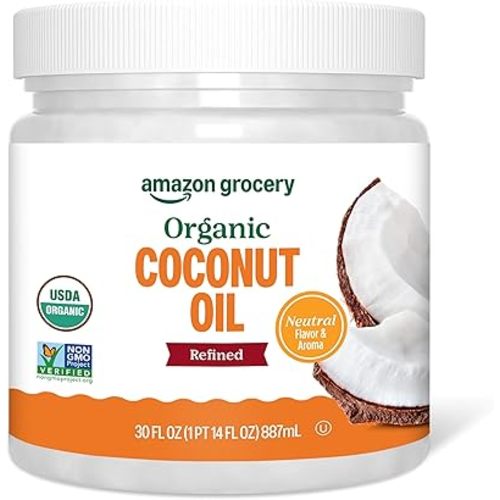 Amazon Grocery, Organic Refined Coconut Oil, 30 Fl Oz
