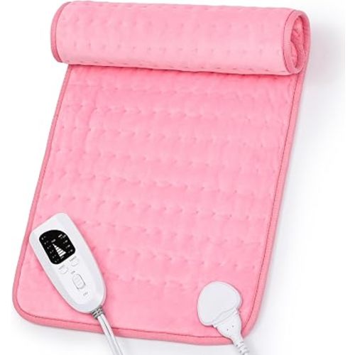 Heating Pad,Heated Blanket,Heating Pad for Back Neck,Pink,24x12 Inch