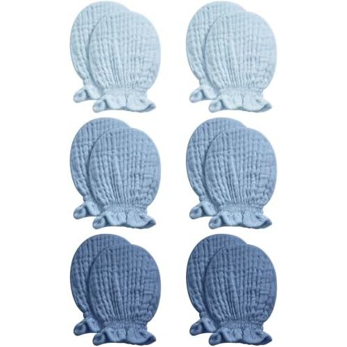 Pro Goleem Muslin Baby Mittens for Newborn, 100% Cotton No Scratch Soft Breathable Gloves for Boys and Girls 0-6 months