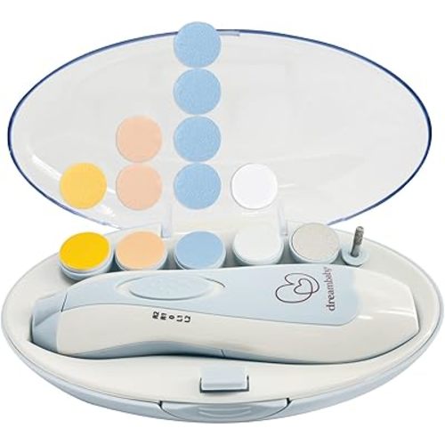 Dreambaby Baby & Me Nail Care Kit - 16 Piece Electric Nail Trimmer for Babies - Comes with 6 Shape & Trim Options and 8 Replacement Pads