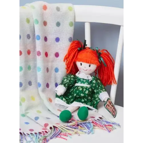 Sinead Irish Rag Doll With Shamrock Dress