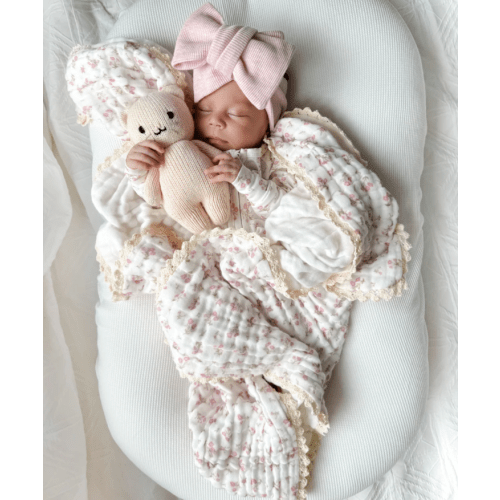 Gauze Lace Blanket | Paisley Peony – Little and Fern
