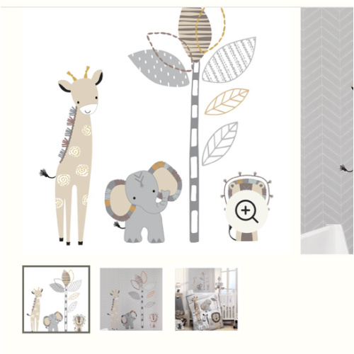Jungle Safari Gray/Tan Elephant/Giraffe Nursery Wall Decals/Stickers – Lambs & Ivy