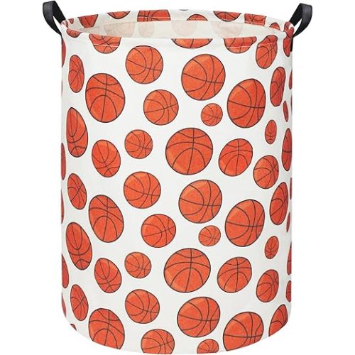 Basketball Kids Laundry hamper Baby Hamper for Nursery Boy and Girl Hamper Cute Kids Toys Storage Bin Organizer Room Decor for Home(Basketball)