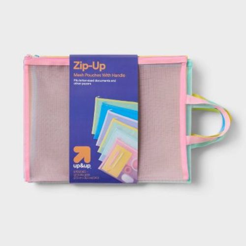 6ct Mesh Pouch with Handle Multipack Assorted Colors- up&up™