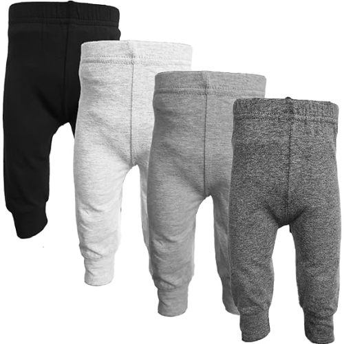 123 Bear Infant and Toddler Soft Cotton Spandex Boys and Girls Pants Multipacks