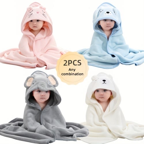 2pcs super absorbent baby bath towels ultra coral - Temu