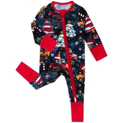 Baby Footless Pajamas with Mittens and Feet Cuffs Viscose of Bamboo Cartoon Infant Boys Girls Zipper Pjs Romper