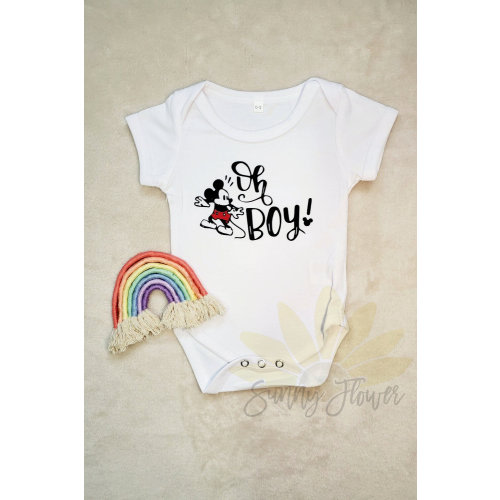 Oh Boy! Onesies® Brand Bodysuit| Disney, Baby Announcement, Magical, Newborn Outfit, Baby Shower Gift, Gerber Onesies® Brand, Mickey Mouse