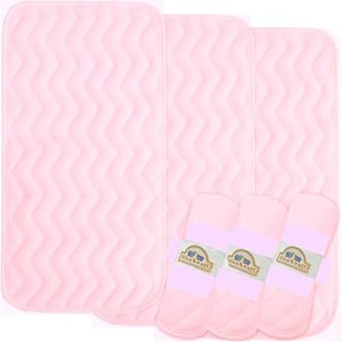 BlueSnail Waterproof and Portable Baby Changing pad Liners 3 Count,14” x 27”(Light Pink)