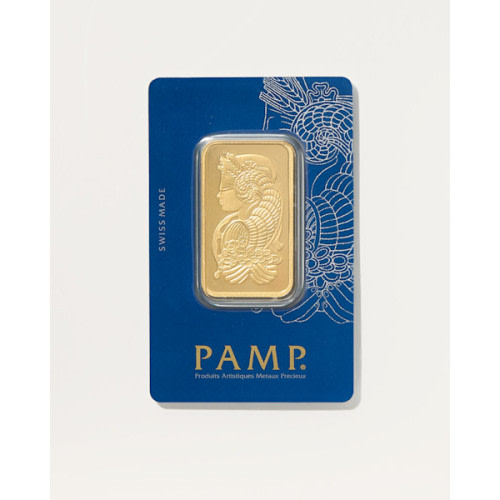 1 oz Gold Bar PAMP Lady Fortuna Veriscan (In Assay) in Gold