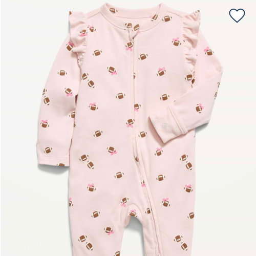 Pink Football Onesie 0-3 months