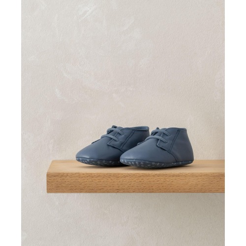 Leather Pram Shoes - Blue